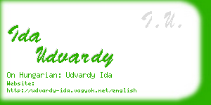 ida udvardy business card